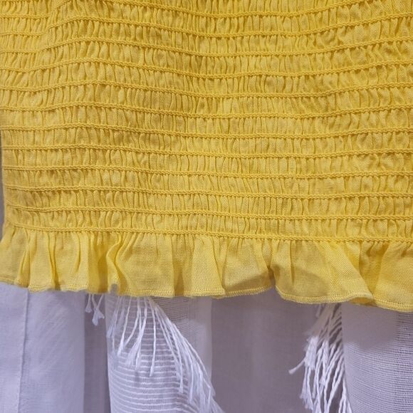 Bright Yellow Size Large Smocked Top - Picture 6 of 9
